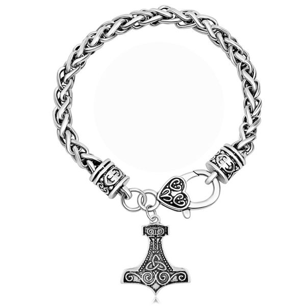 

wholesale- ezei hammer celtic knot mjolnir viking jewelry bracelets, Golden;silver