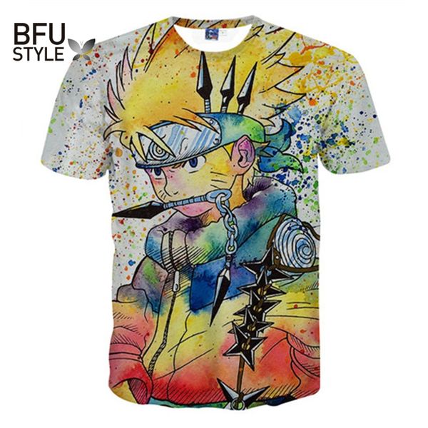 

wholesale- 2017 cartoon cute summer short sleeve hip hop 3d anime t shirt men/women one piece naruto vegeta shirt, White;black