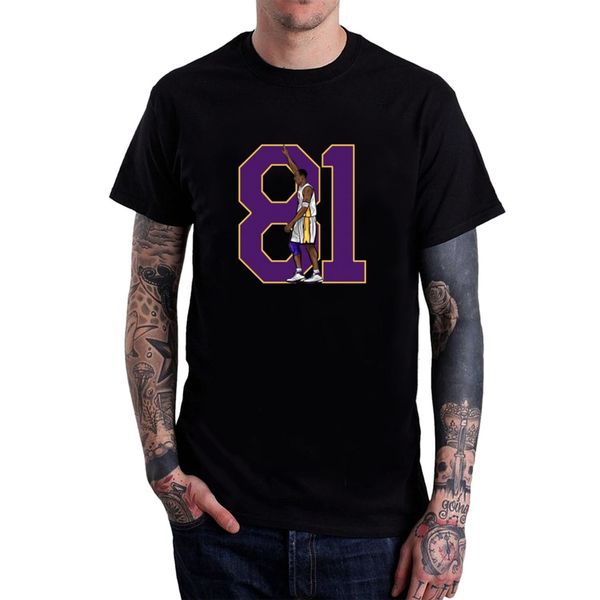 

kobe 81 point game version new 100% cotton men's t shirt sell ing, White;black