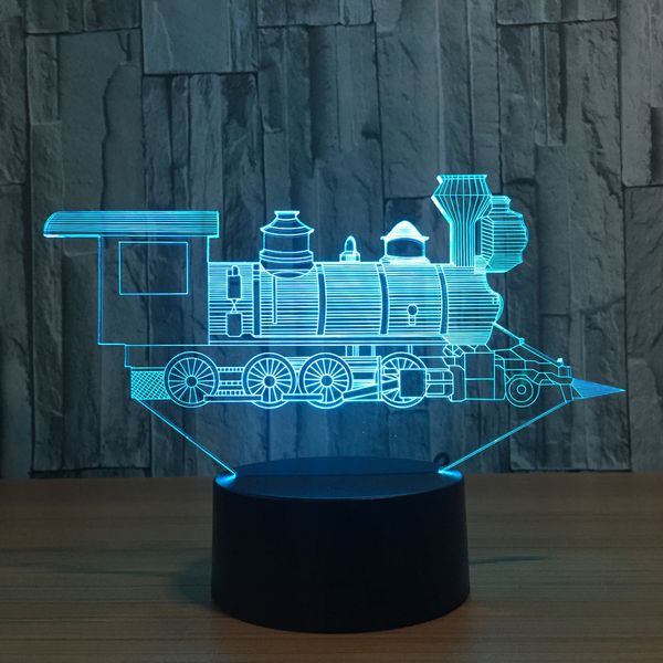 

Поезд 3D иллюзия светодиодная лампа Night Light 7 RGB огни DC 5V с питанием от USB 5-й батареи Dr