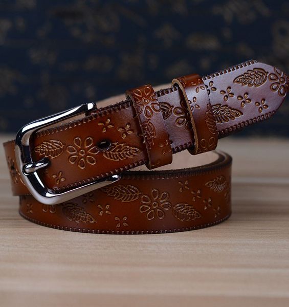 

wholesale- design luxury belts for women belts famale waist strap genuine leather girl belt black pin alloy buckle, Black;brown