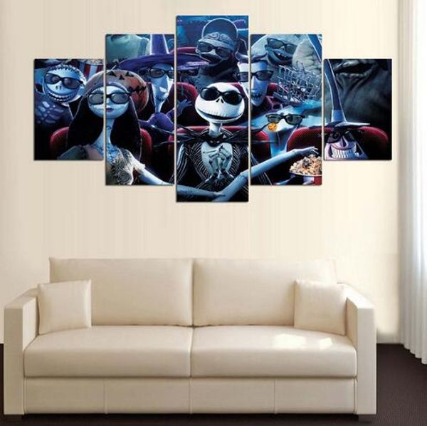 Compre Resumen 5 Paneles Hd Print Cartoon Posters Pintura Al Oleo