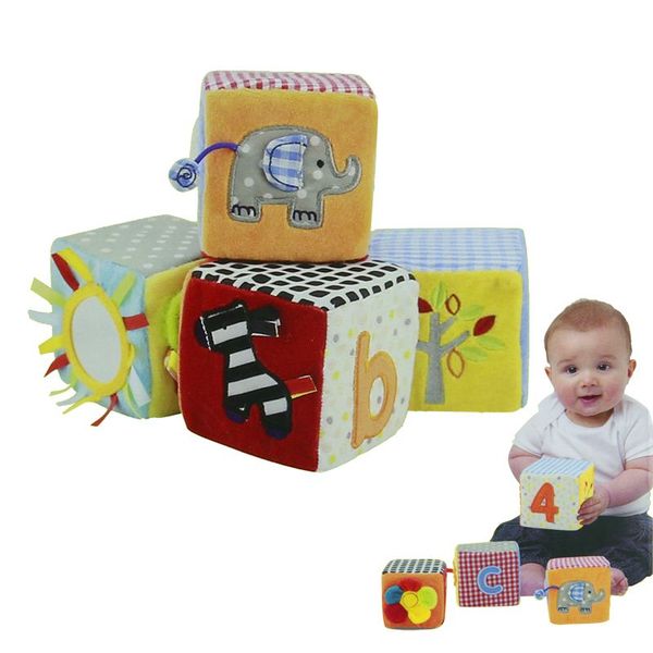 

New Baby Blocks Toy 8.5 см Мягкие игровые кубики Ткань Плюшевые строительные блоки Ранние р