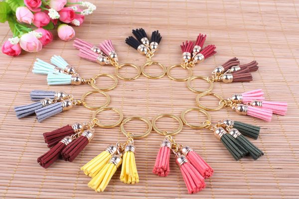 

500pcs 2017 new arrival mix color tassel key rings for bag, Black