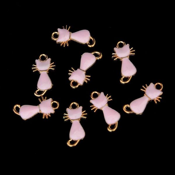

wholesale- 20 pcs/ lot fashion charms alloy lovely enamel oil cat charms pendant of necklace jewelry diy making accessories handmade dy1056, Bronze;silver