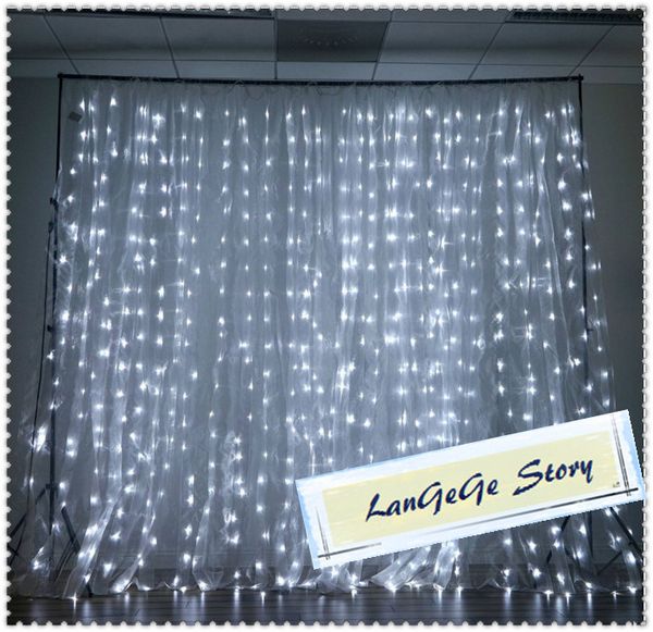 2019 Home Sheer Party Background White Chiffon Backdrops With Led