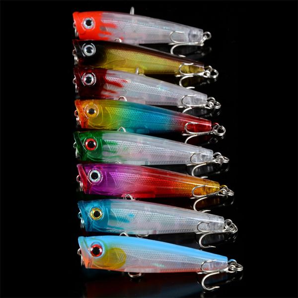 

16pcs/lot big ater popper fishing lures 6.6g 6.5cm 3d eyes plastic artificial laser hard baits