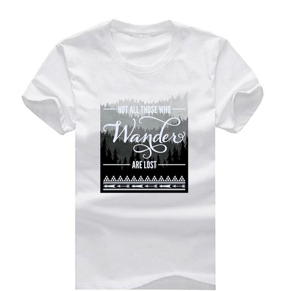 

lord of the rings not all who new fashion man t-shirt cotton o neck mens short sleeve mens tshirt male tees wholesale, White;black