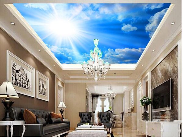 

custom any size dream sky blue sky white clouds ceiling background wall fashion decor home decoration for bedroom
