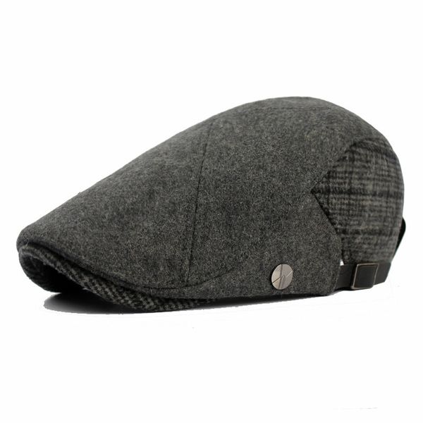 

wholesale-2016 man vintage bone women flat cap male linen beret hat female patchwork newsboy chapeau wholesale, Blue;gray