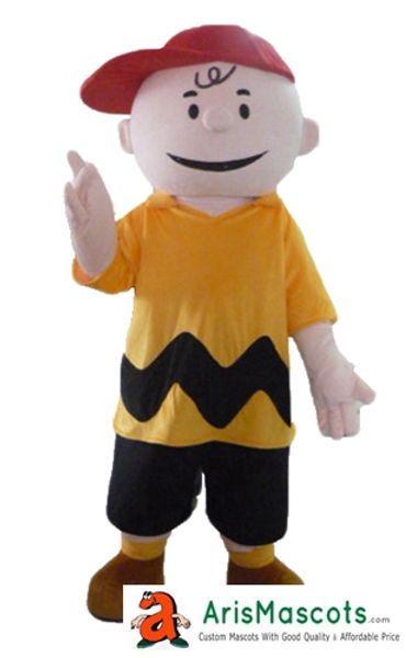 

funny charlie brown mascot costume for birthday party cartoon mascot character costumes for sale mascot design mascotte mascota maskottchen, Red;yellow