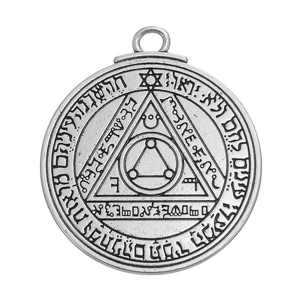 

wholesale- pentacle of the sun key of solomon talisman charms pendants jewelry stamps alphabet religious items vintage jewelry, Bronze;silver