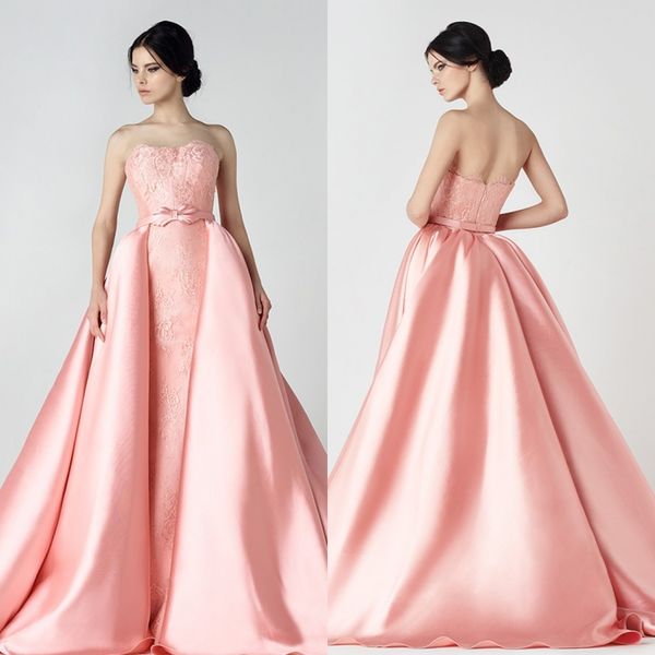 

элегантные вечерние платья кружевное аппликация вечернее платье с открытой спиной съемный шлейф плюс размер русалка пром платье, Black;red