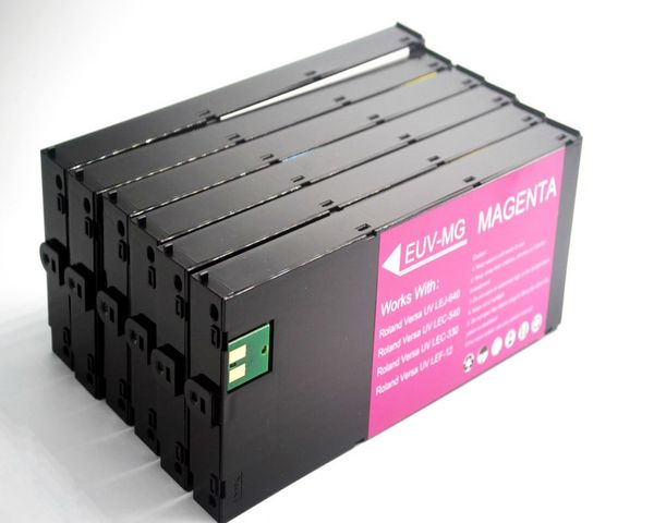 Cartuccia d'inchiostro plug and play compatibile per stampante Roland LEF-12, LEF-12i, LEF-20 Desktop UV, 220cc, 6 pz/lotto
