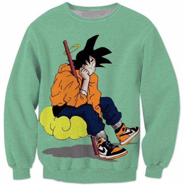 

новая мода женщины / мужчины dragon ball z аниме гоку harajuku стиль смешные 3d печатных crewneck кофты толстовки k03, Black