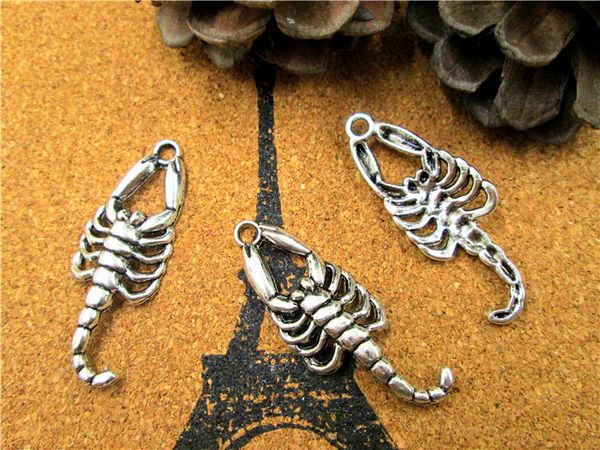

30pcs--scorpion charms ,antique tibetan silver tone scorpion pendants/charms,jewelry making, 41x16mm, Bronze;silver