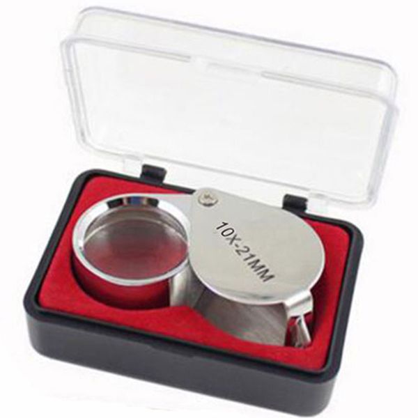 

10x 21mm mini jeweler loupe magnifier lens magnifying glass microscope for jeweler diamonds handhold portable fresnel lens