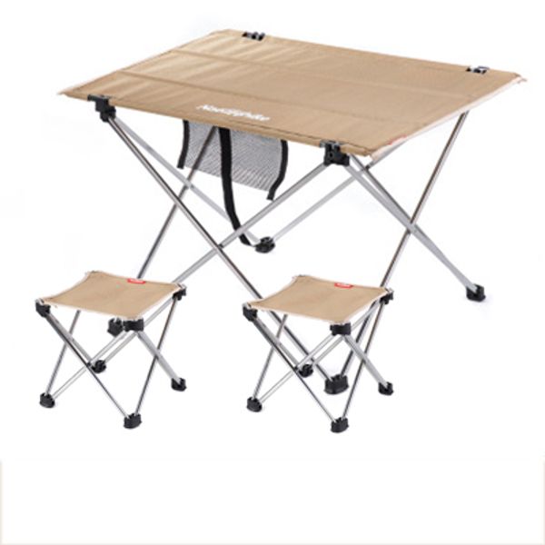 

wholesale- nh15z012-s7 outdoor folding tables and chairs set khaki small table 2*folding chair outdoor table fishing leisure chairs