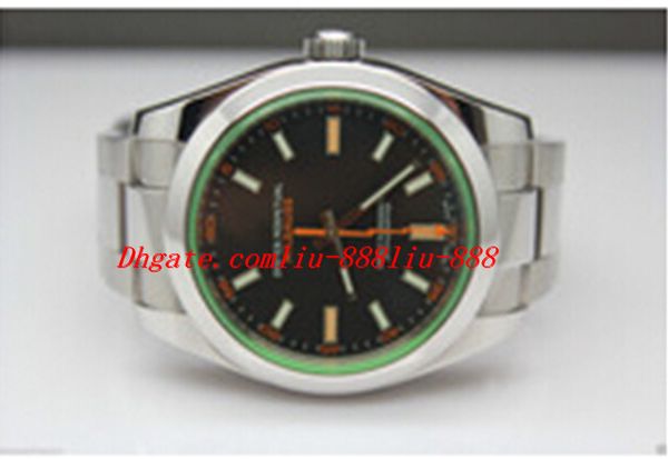 

luxury wristwatch black dial 116400 sapphire stailess steel bracelet automatic mechanical movement men's watch watches, Slivery;brown