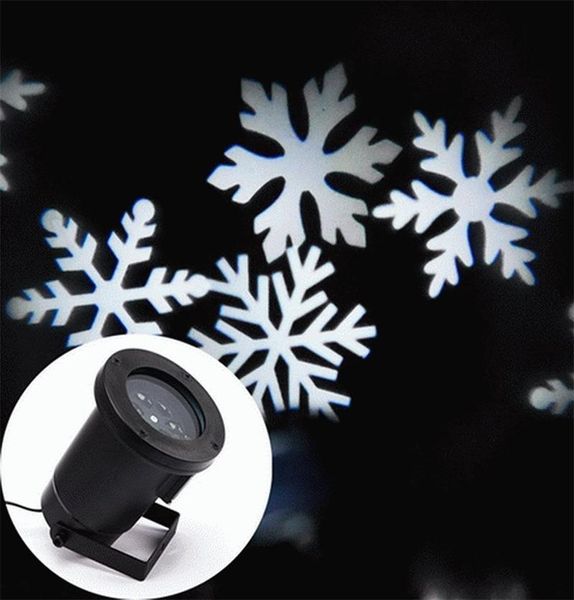 Natale Fiocco di neve Luci laser Neve LED Paesaggio Luce Vacanze all'aperto Giardino Decorazione Proiettore Motivo in movimento Faretto CA 110-265 V