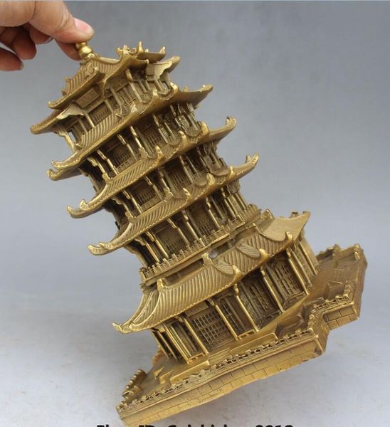 9 Zoll chinesische Tibet-Religion, Bronze, viele Schichten, Buddha-Stupa-Turm, Pagodenstatue