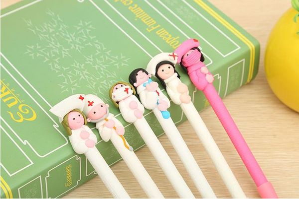 400 PCS Cute Cartoon Doctor Nurse Penna a sfera Polymer Caly Penne a sfera per la scrittura di cancelleria Materiale scolastico per ufficio