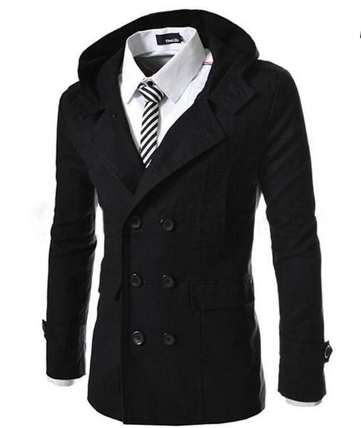 

европа и сша взращивают мораль мужскую зимнюю новую личность в бутике с ярдовым плащом с капюшоном / m-2xl, Black