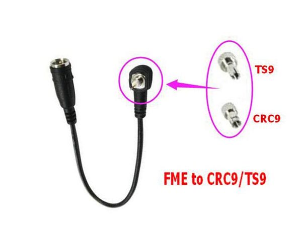 10 PCS LOTE FME PARA CRC9 TS9 conector Coaxial RF Macho para Macho Adaptador FME-CRC9 / TS9 RG174 50OMEb 20 CM