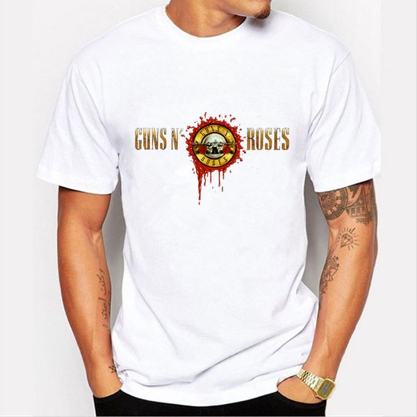 

wholesale- guns n roses t shirt men music printed casual tee shirt clothing cartoon skull big boy t-shirt, White;black