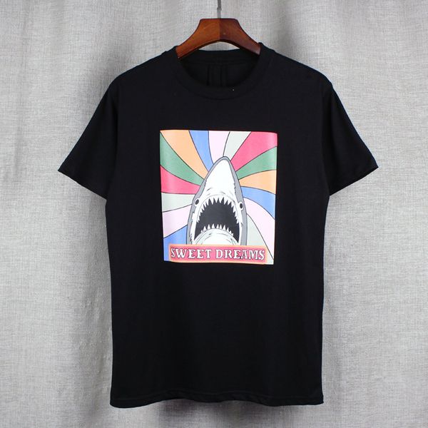 

100%cotton 3d 2017 men's brand t-shirt fashion new shark high-end printing short-sleeved t t shirt shirt men erefa, Black