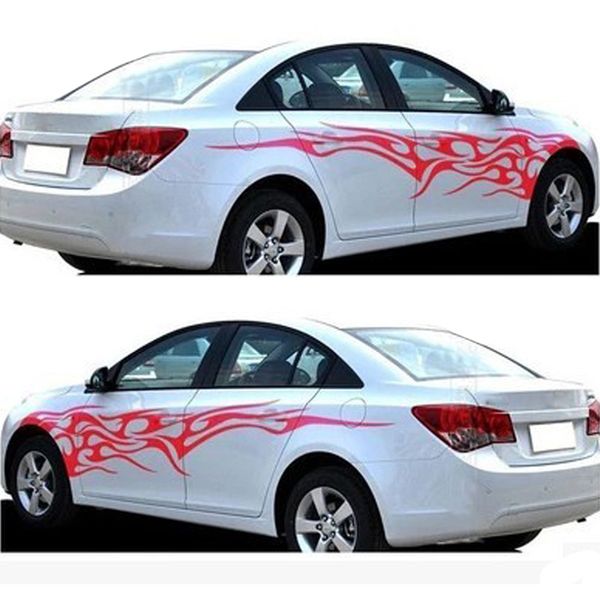 

5 colors 1 pair universal car the whole body sticker fire flame decor vinyl decals auto truck cea_30m