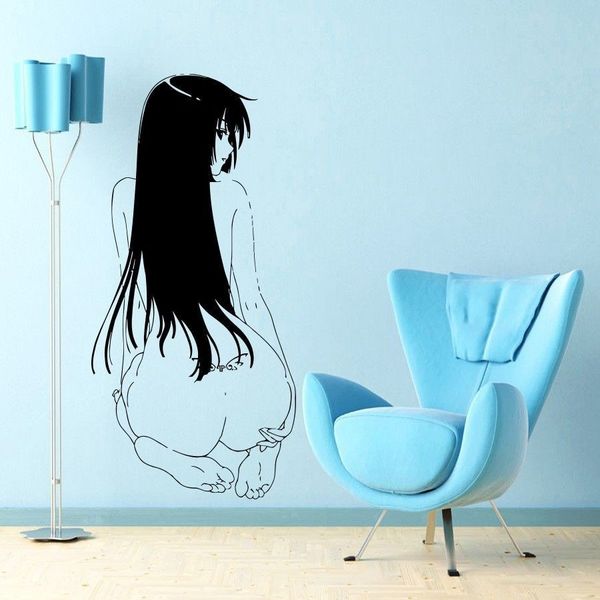 Acheter Japonais Cartoon Vinyle Sticker Anime Manga Manga Sexy Fille Avec Tatoo Murale Art Sticker Mural Décoration De La Maison Décor De Chambre De