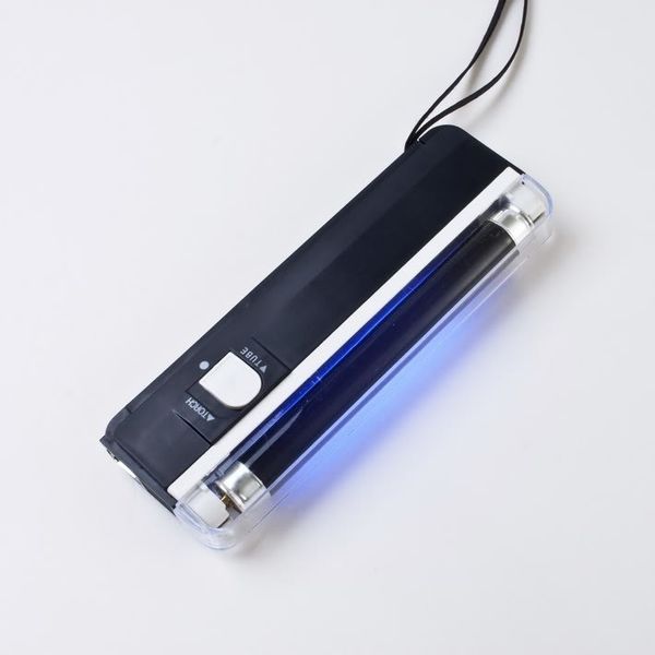 100 teile/los 2 In 1 UV Schwarz Licht Handheld Taschenlampe Tragbare Gefälschte Geld ID Detektor Lampe Licht Lichter Lampe Werkzeuge werkzeug