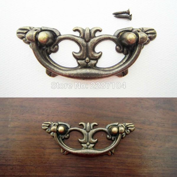 

Wholesale- 6pcs Antique Brass Vintage Butterfly Shape Furniture Jewelry Chest Dresser Cabinet Drawer Handle Pull Knob 83x31mm