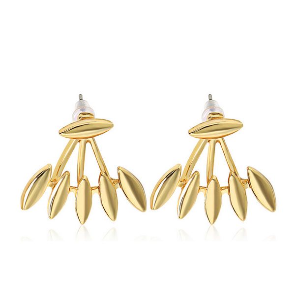 Rock Punk Spike Glatte Marquise Form Ohrstecker Ohrringe Für Frauen Partei Schmuck Gold Silber Überzogene Metall Ohr Jacke