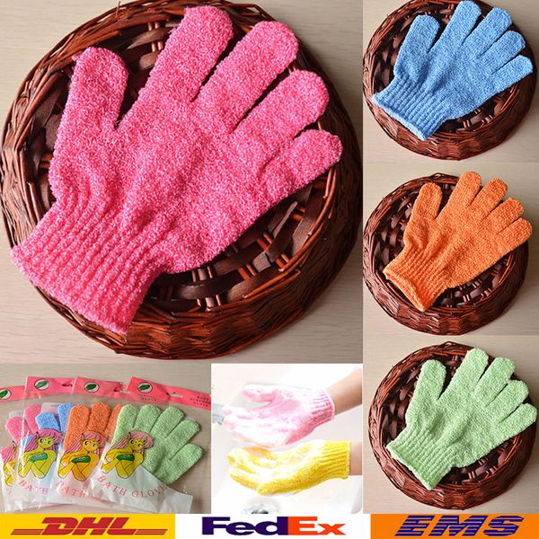 

bathing gloves five fingers scrubber exfoliating massage body spong bath gloves mitt spa foam bath glove tools gifts wx-g09