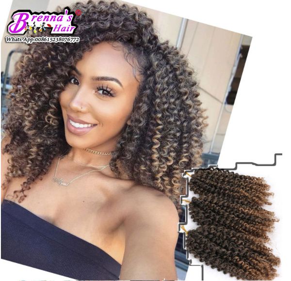 New 8 Mali Bob Afro Kinky Curly Twist Malibob Ombre Kanekalon