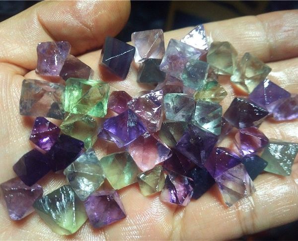 

100g natural fluorite crystal point cut polished china, Black