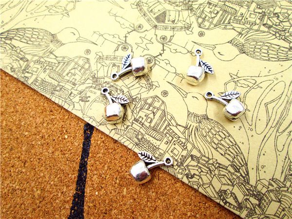 

60pcs-- charms,antique silver tone 3d mini charm pendant 15x10x6mm, Bronze;silver