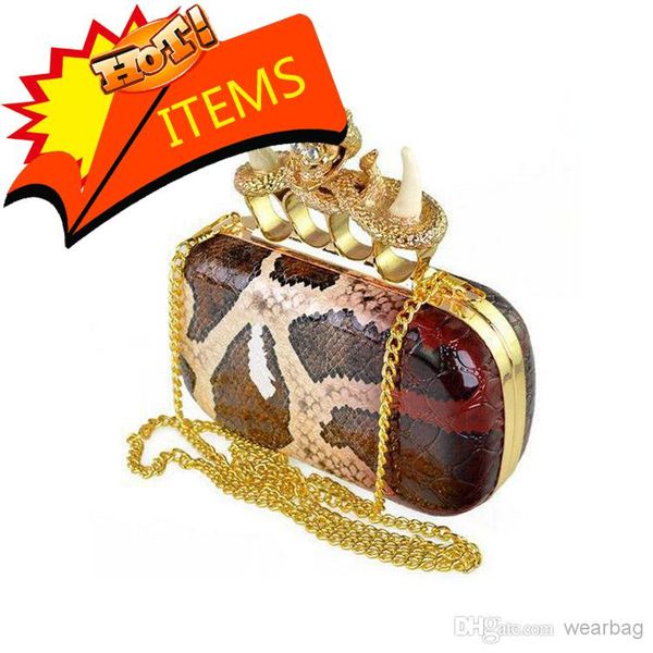 

skull punk women's ivory sale handbag purse grain - bag knuckle shoulder clutch snake sull shipping bag 2 colour qqlsx, Red;black