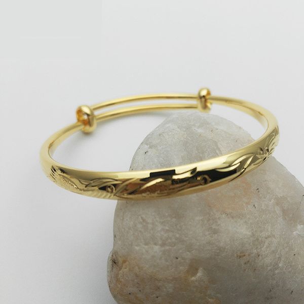 

kids bell bracelet bangles 24k yellow gold plated dragon and phoenix bracelet bangles for babies kids children nice gift, Black