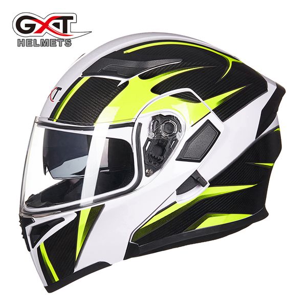 

wholesale- gxt flip up helmet motorcycle helmet motos casco capacete modular helmets with inner sun visor safety double lens racing helmets