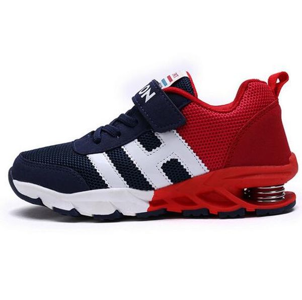 

New Design Children Sports Shoes Boys Girls Spring Damping Outsole Slip Patchwork Breathable Kids Sneakers Child Running Shoes G102