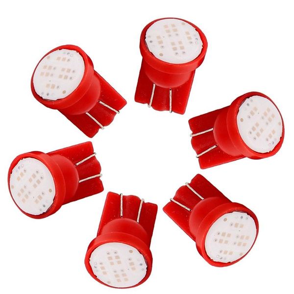 

50pcs vehicle 194 t10 cw1 led light bulbs red 8k 1w 2825 w5w 168 wedge license map
