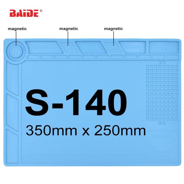 35x25 cm Almofada de Silicone Azul com Posição Parafuso Magnético S-140 Reparo Sdiabatic Mat para BGA Estação De Solda Reparação Do Telefone 60 pçs / lote