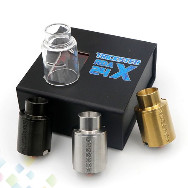 

Kenndy 24X RDA Atomizer E Cigarettes Vaporizer 24MM Airflow Adjustable Vaporizer Kennedy Trickster 24MM fit 510 Mods DHL Free