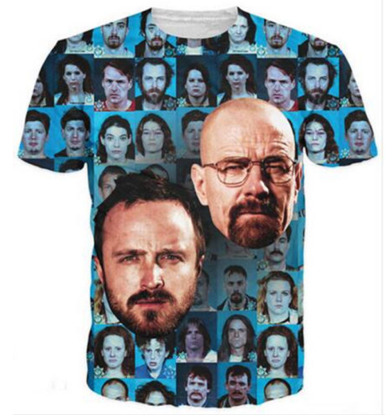 

новая мода мужская / женская breaking bad heisenberg футболка летний стиль смешно унисекс 3d печати повседневная футболка s - - - 5xl aa416, White;black