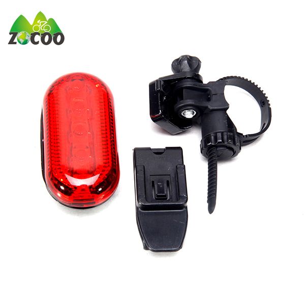 

wholesale- zocoo beautiful design bike bicycle cycling 5 led warning tail rear back flash light lamp 3 modes waterproof stylish appearance