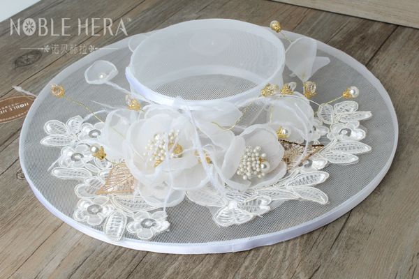 

wedding hats headpieces for wedding white church hats wedding headpieces white flower linen hat bridal headdress party accessories, Silver
