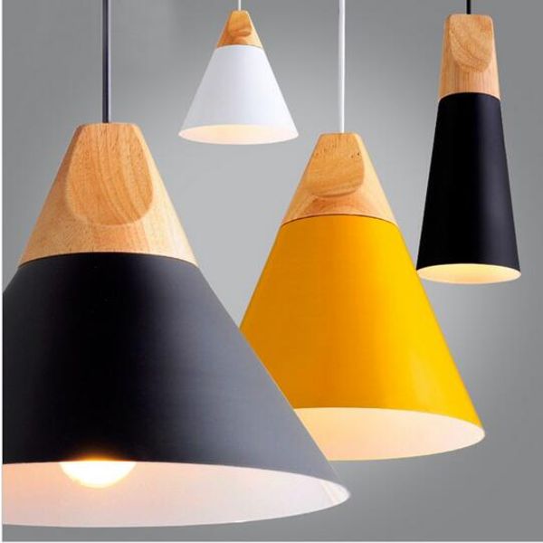 

Скандинавские деревянные подвесные светильники lamparas красочные алюминиевые подв